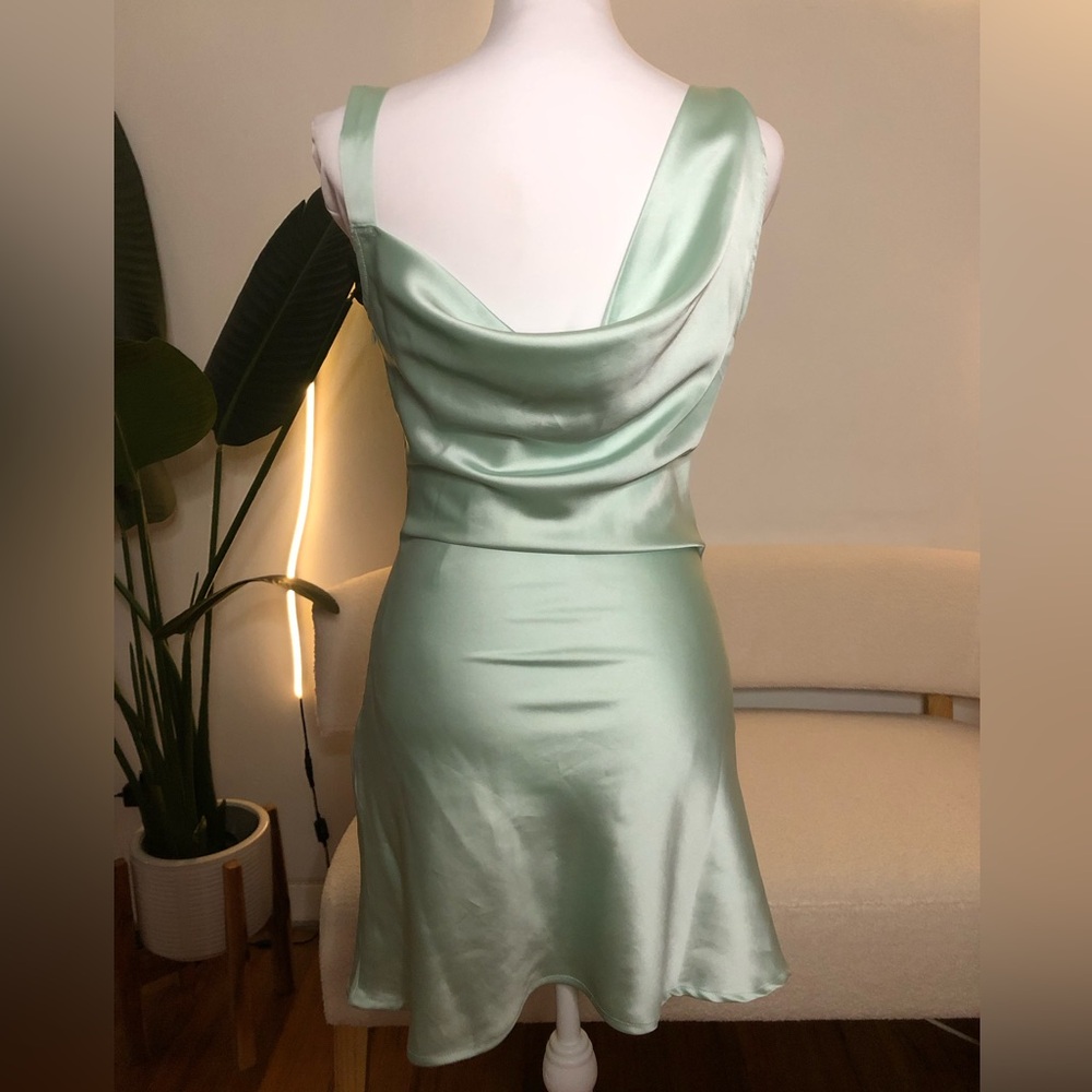 Guizio Buckle Slip Dress in Mint - Picture 5 of 6